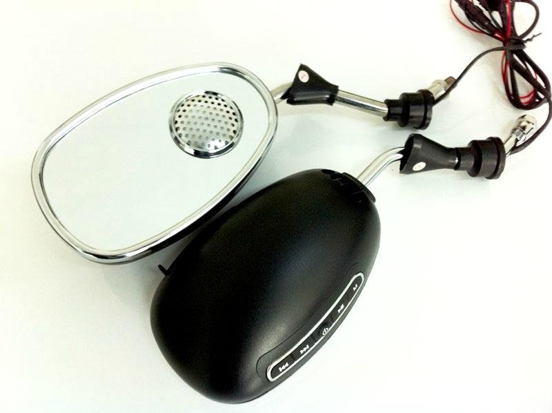 Bluetooth Motorcycle Mirrors in sliver color