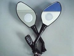 Motorcycle rearview mirrors with MP3 player