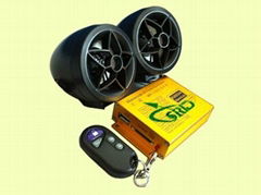 Motorcycle alarm with MP3 in black color