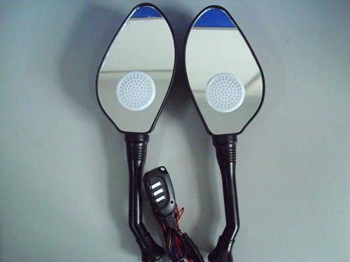 Motorcycle rearview mirrors with MP3 player 2