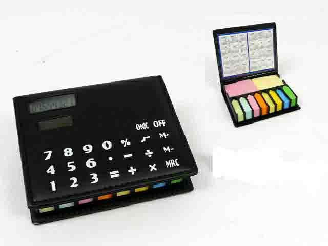 note pad  with  solar calculator and calendar 