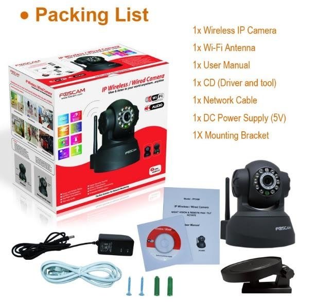 FOSCAM Black Dual Webcam CCTV WiFi Pan/Tilt IR Wireless IP Camera FI8918W 4