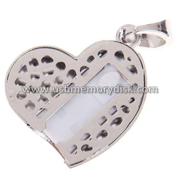Jewelry Crystal Heart Shape USB Flash Memory Disk Pen Drive 4
