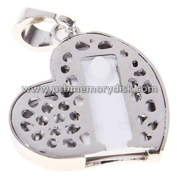 Jewelry Crystal Heart Shape USB Flash Memory Disk Pen Drive 5