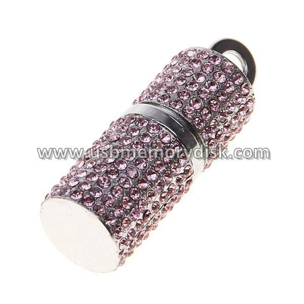 USB Crystal Pendant Lipstick Flash Memory Thumb Drive 5