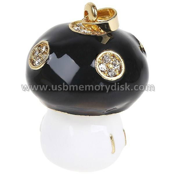 Jewelry Mushroom Shape Metal USB Flash Disk Pendrive