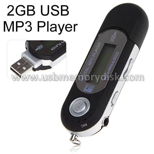 Portable Mini LCD Screen 2GB USB MP3 Player with FM Radio/REC/MIC