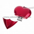 Plastic Heart Shape USB Memory Stick Pendrive 3