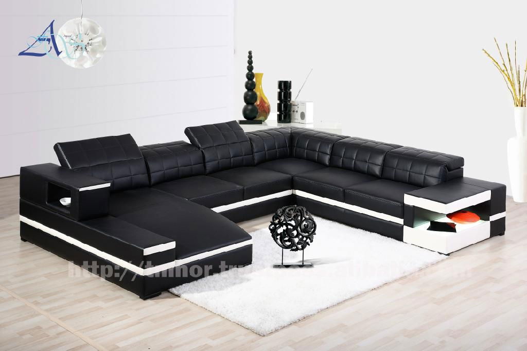 Afosngised Popular Leather Sofa Set 5