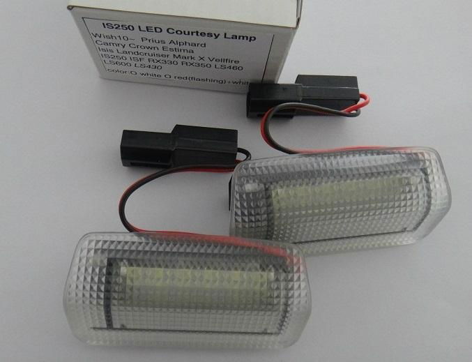 21LED Toyota IS250 LED side Door lamp (courtesy lamp) super white+red(flashing) 2