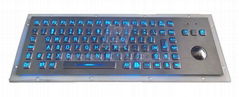 Backlight Metal Keyboard with Trackball and Function keys