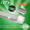 T8 1.5M LED tube lamp 24W SMD2835 132pcs,AC85-265V/110V,Frosted/Clear PC Cover