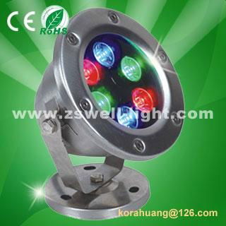 Outdoor 6w led underwater light,IP68,Red/Green/Blue/Yellow/Warmwhite/White/RGB