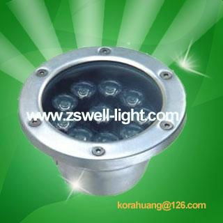 Two year warranty,High Power 9W LED Underground Lighting,Round shape,IP65