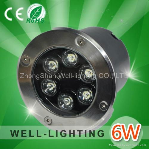 6W LED埋地灯,6*1W大功率,方形/圆形,单色/七彩 DC12V/12V,不锈钢外壳,防水IP65