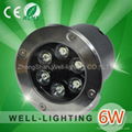 6W LED埋地燈,6*1W大功率,方形/圓形,單色/七彩 DC12V/12V,不鏽鋼外殼,防水IP65 1