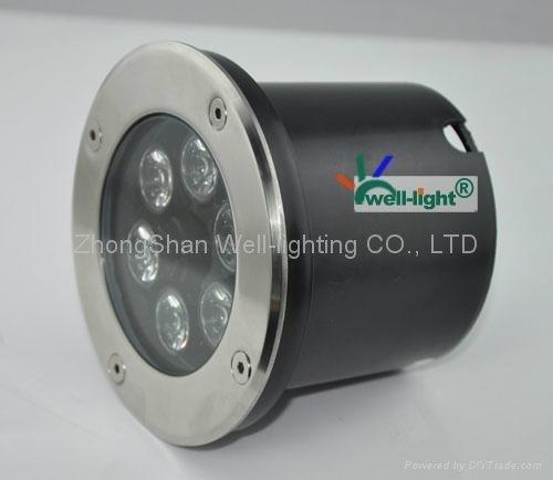 6W LED埋地灯,6*1W大功率,方形/圆形,单色/七彩 DC12V/12V,不锈钢外壳,防水IP65 2