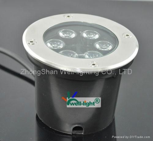 6W LED埋地灯,6*1W大功率,方形/圆形,单色/七彩 DC12V/12V,不锈钢外壳,防水IP65 3