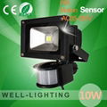 10W LED Floodlight with PIR Motion Sensor, led light bulb with sensor,85V-265V 