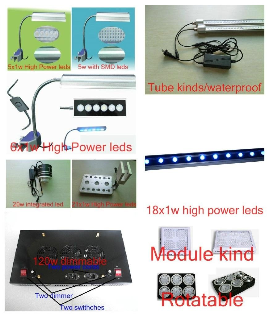 21w 27w led aquarium lights for coral reef fish tank with 1w leds 2