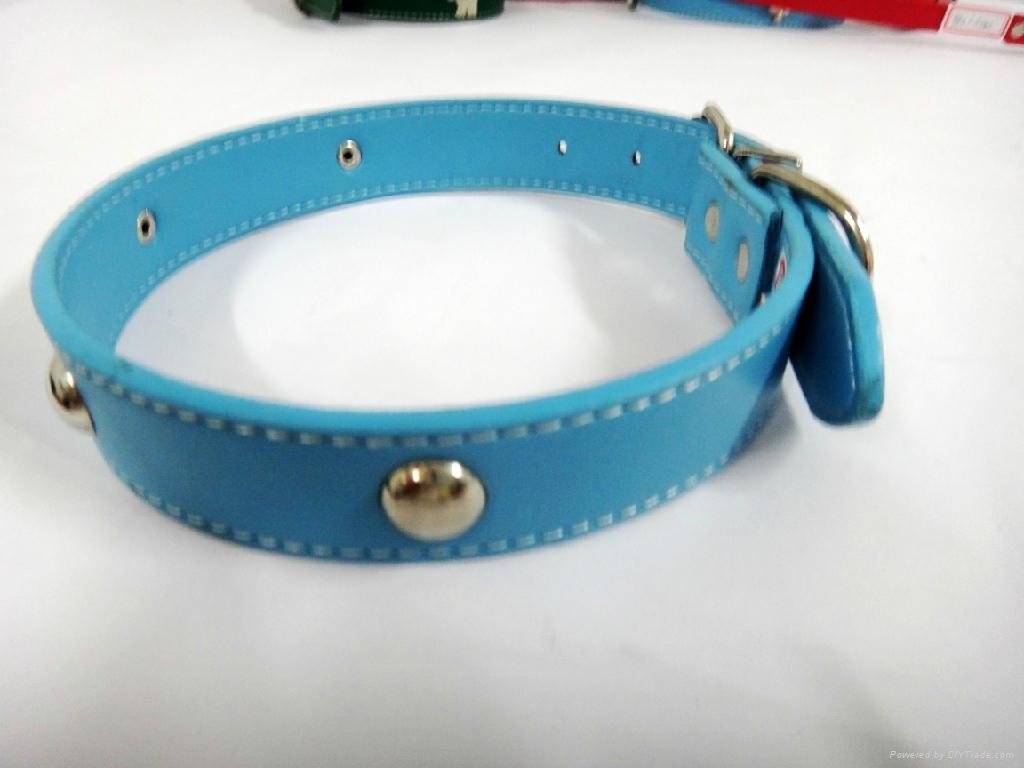 Light blue fashion leather dog collars 2
