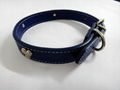 Dark blue fashion leather dog collar 2