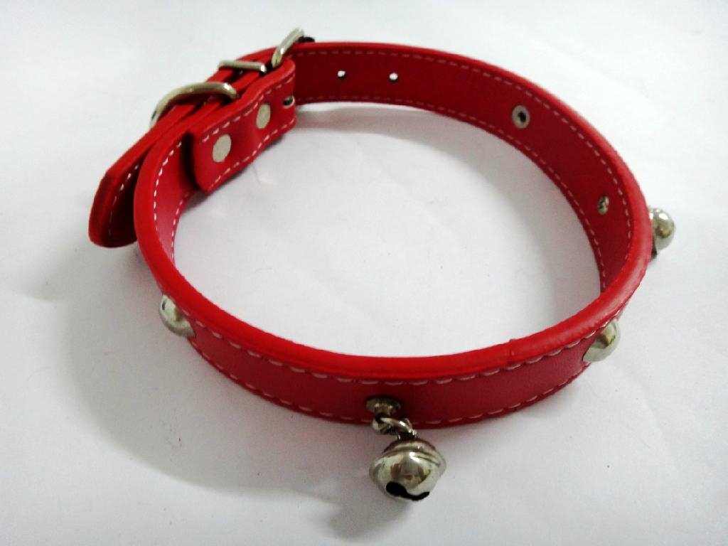 2011 red fashion leather dog collar 1