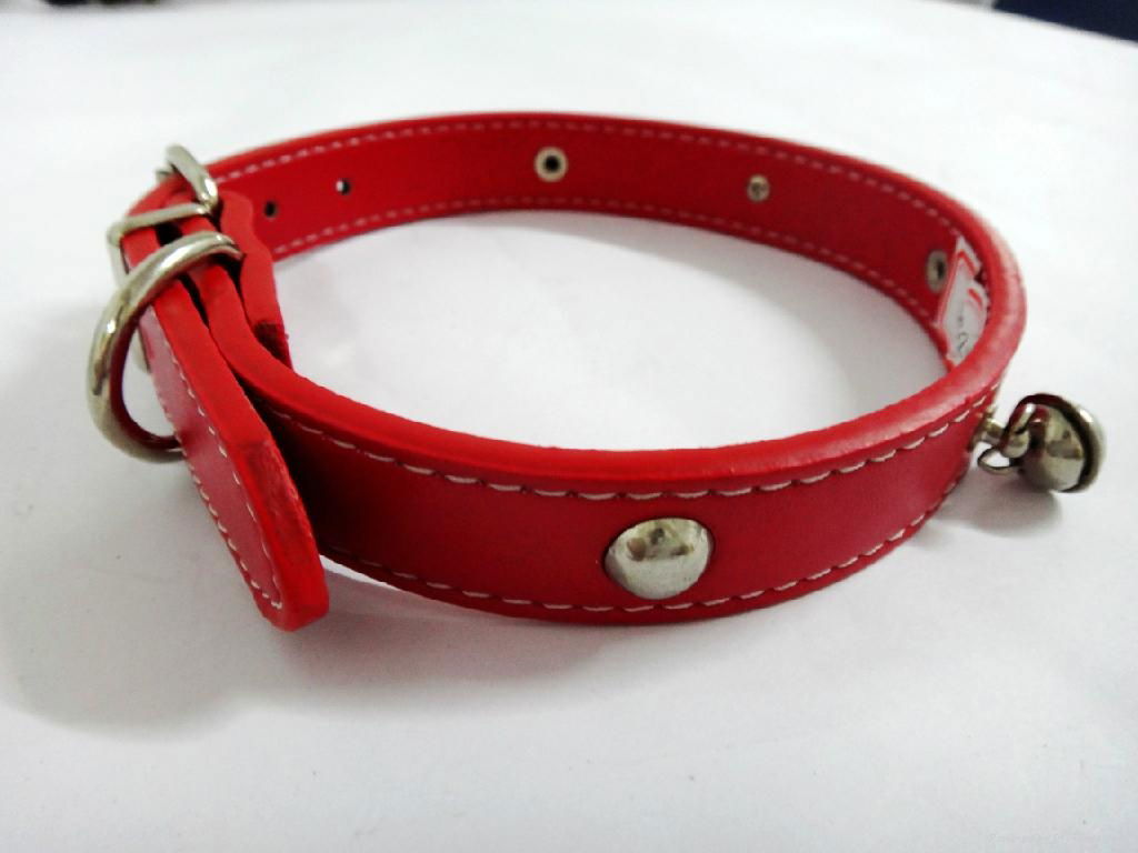 2011 red fashion leather dog collar 2