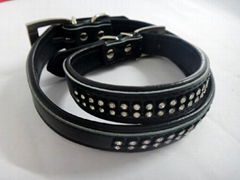 2011diamonded leather dog collar