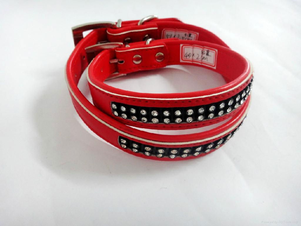 2011diamonded leather dog collar 2