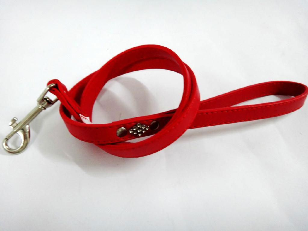 2011 red fashion leather dog leashes