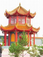 Glazed ceramic roofing decoration of tiles 