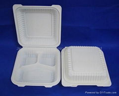 8" 3-com Clamshell Disposable Tableware 