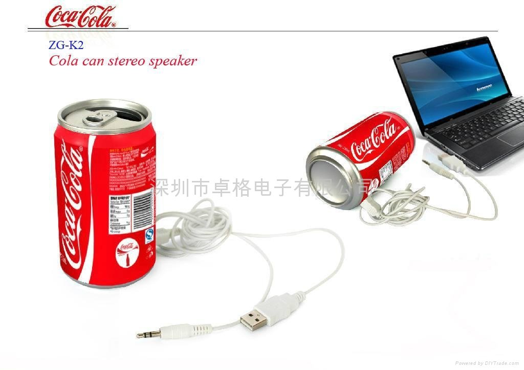 Cola can stereo speaker