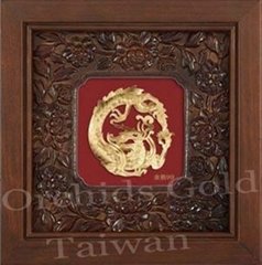 24K Gold Foil 3D Chinese Mascot Series With Enchased Frame