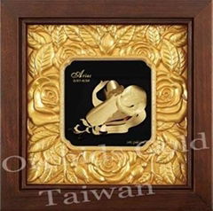 24K Gold Foil 3D Constellation Series with Enchased Frame