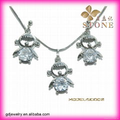 Vogue silver jewelry set Silver with zircon jewelry sets