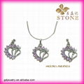 Vogue silver jewelry set Silver with zircon jewelry sets 2