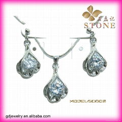 Vogue silver jewelry rhinestone jewelry set