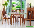 2011 wooden solid dining table and chair 2