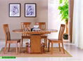 2011 wooden solid dining table and chair 4