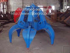 Electric motor hydraulic orange peel grab