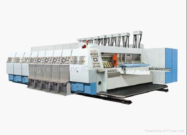 corrugated flexo printing slotting machine with die cutting department