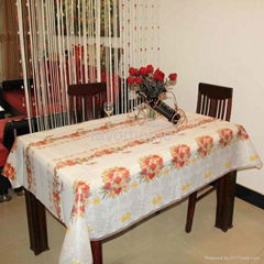 tablecloth with red flower