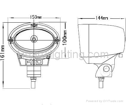 55W 6inch HID work light with Aluminum Alloy housing and internal ballast 5