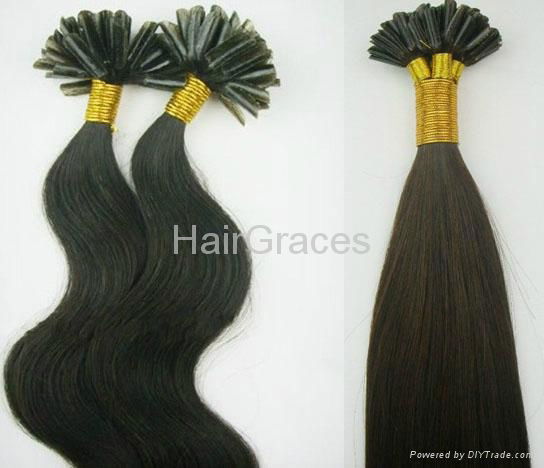 100% Human Hair Extension Pre bonded hair Keratin hair U-tip Nail tip