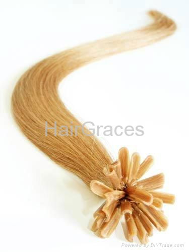 100% Human Hair Extension Pre bonded hair Keratin hair U-tip Nail tip 2