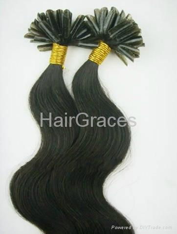 100% Human Hair Extension Pre bonded hair Keratin hair U-tip Nail tip 3