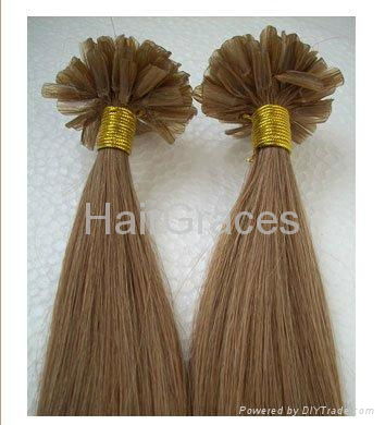 100% Human Hair Extension Pre bonded hair Keratin hair U-tip Nail tip 4