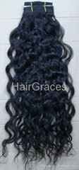 100% human hair Brazilian Curly Weft Weave Weaving 22inch Color 4#